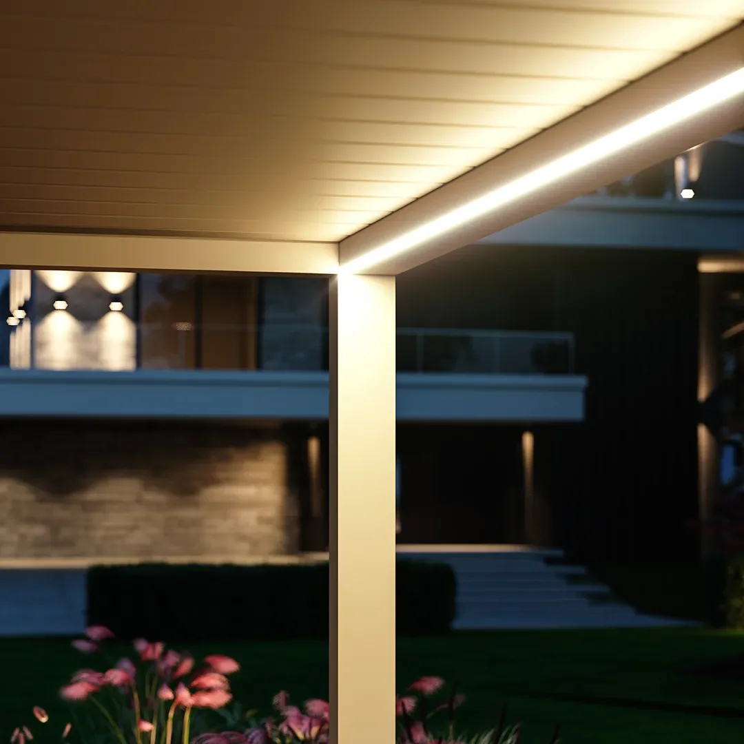 Dettaglio del montante con LED